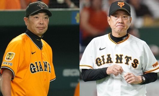 （左から）阿部慎之助、原辰徳