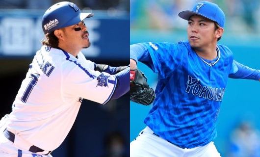 （左から）DeNA・宮崎敏郎、東克樹