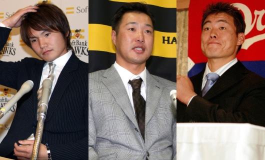 （左から）杉内俊哉、関本賢太郎、福留孝介