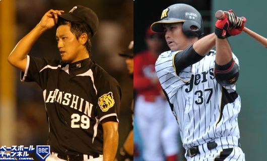 阪神・小嶋達也（左）と野原将志