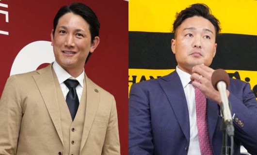 巨人・小林誠司(左)と秋山拓巳