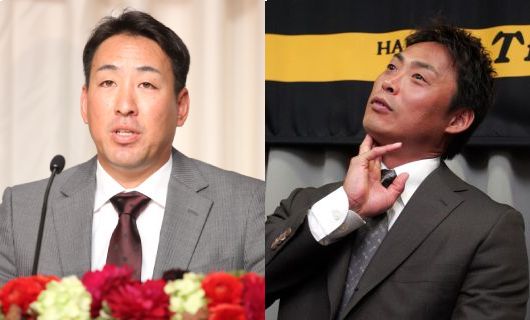 金城龍彦（左）と桧山進次郎