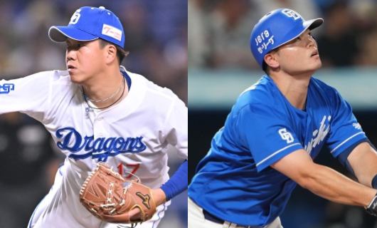 （左から）柳裕也、細川成也