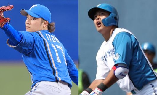 日本ハム・伊藤大海（左）と野村佑希