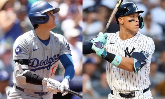 ドジャースの大谷翔平（左）とヤンキースのアーロン・ジャッジ