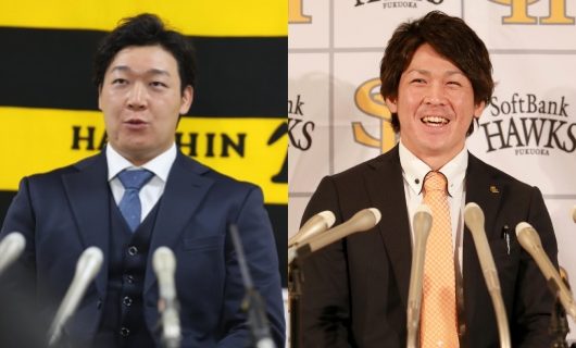 （左から）大山悠輔、甲斐拓也
