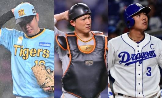 (左から)西勇輝、小林誠司、高橋周平